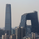 Beijing’s pants-shaped China Central Television Headquarters seen on the right. Photo: Leng Fi/Getty Images